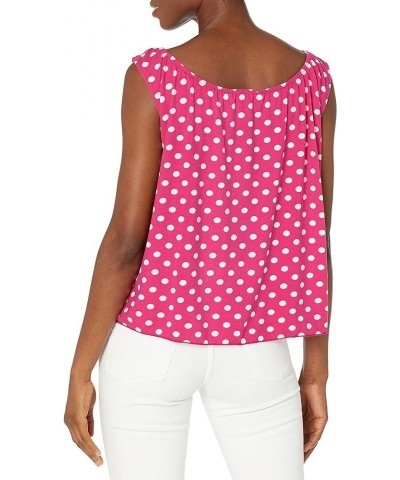 Women's Sleeveless Peasant Top with Tie Neck Fucdot $10.00 Blouses