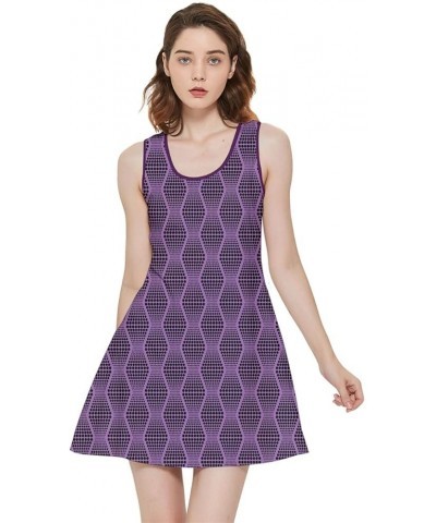 Womens Autumn Floral and Mushroom Pattern Inside Out Reversible Sleeveless Dress, XS-5XL Amethyst $16.11 Dresses