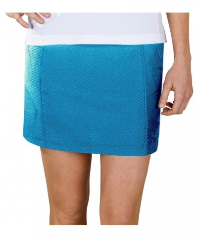 Women's Solid Emboss Texture Knit Skort 2842 Malibu Blue $8.75 Skirts