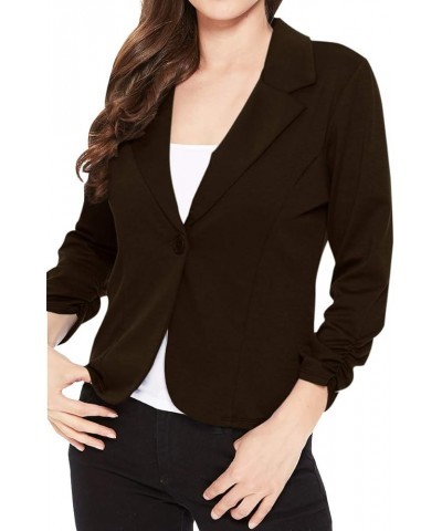 Women's Women's Comfy Casual Office 3/4 Long Sleeve Open Front Blazer Jacket US Size Hbl00483 Brown $12.50 Blazers