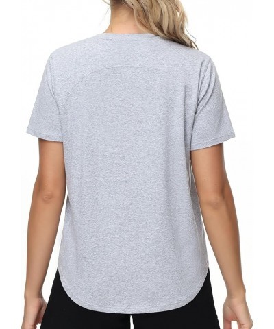 Women's Workout Short Sleeve Breathable T-Shirts Athletic Yoga Tee Tops Heather Grey $14.74 T-Shirts