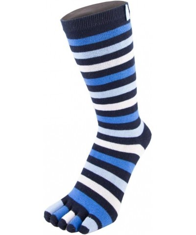 Essential High-Crew Stripy Cotton Toe Socks Denim $13.80 Socks