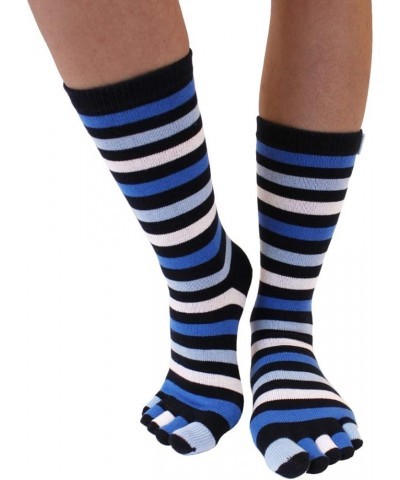 Essential High-Crew Stripy Cotton Toe Socks Denim $13.80 Socks