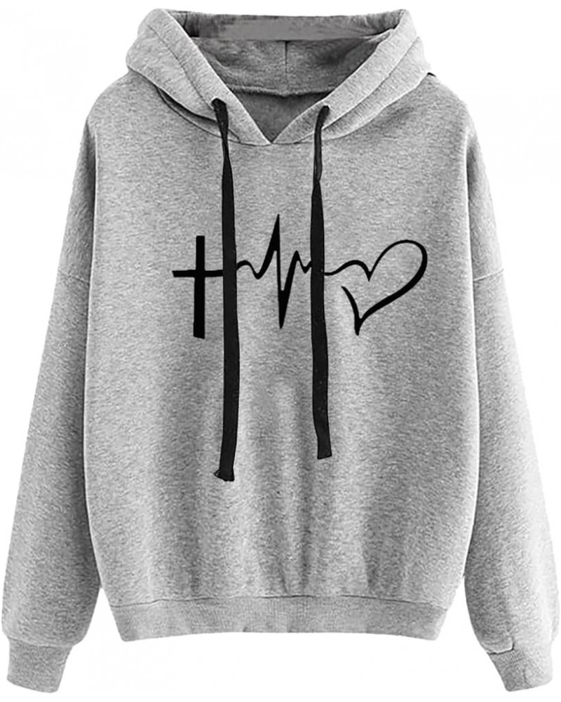 Crewneck Sweatshirts Women Oversized Hoodies Spring Warm Long Sleeve Streetwear Hoodie Casual Warm Lined 01a-grey $10.19 Hood...