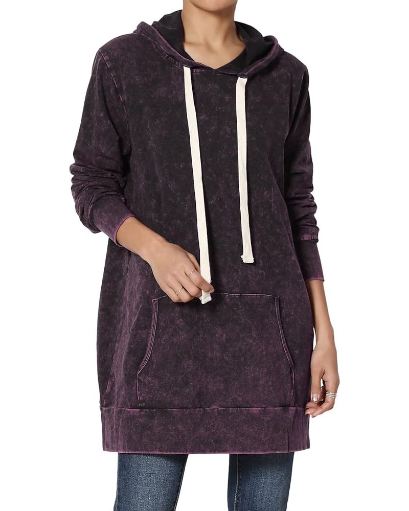 S~3X Oversized Pullover Fleece Hooded Sweatshirt Oversized Tunic Hoodie Acid Dark Plum $17.76 Hoodies & Sweatshirts