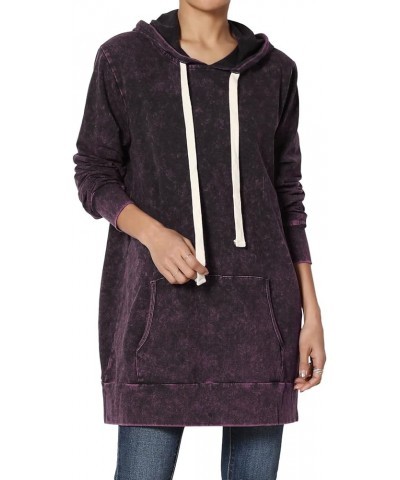 S~3X Oversized Pullover Fleece Hooded Sweatshirt Oversized Tunic Hoodie Acid Dark Plum $17.76 Hoodies & Sweatshirts