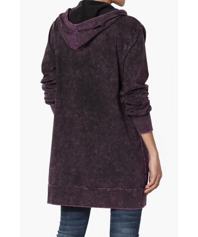 S~3X Oversized Pullover Fleece Hooded Sweatshirt Oversized Tunic Hoodie Acid Dark Plum $17.76 Hoodies & Sweatshirts