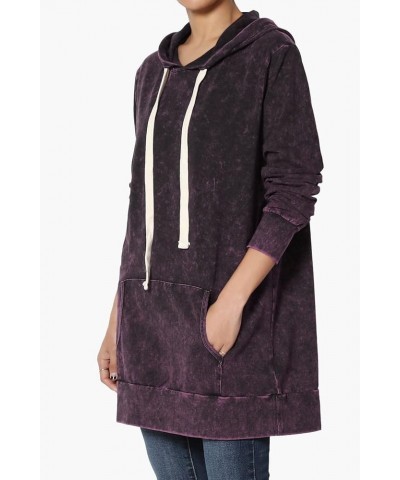 S~3X Oversized Pullover Fleece Hooded Sweatshirt Oversized Tunic Hoodie Acid Dark Plum $17.76 Hoodies & Sweatshirts