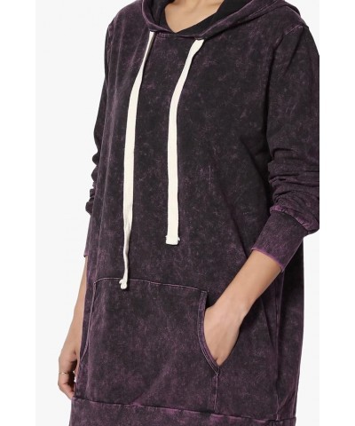 S~3X Oversized Pullover Fleece Hooded Sweatshirt Oversized Tunic Hoodie Acid Dark Plum $17.76 Hoodies & Sweatshirts