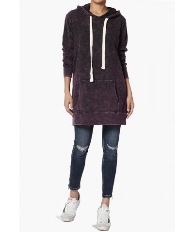 S~3X Oversized Pullover Fleece Hooded Sweatshirt Oversized Tunic Hoodie Acid Dark Plum $17.76 Hoodies & Sweatshirts