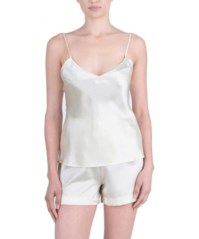 Women's Luxury Silk Sleepwear 100% Silk Camisole and Shorts Lingerie Set Ivory $34.44 Sleep & Lounge