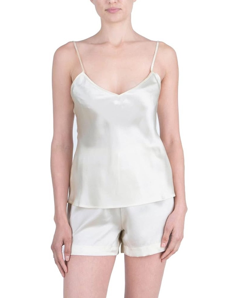 Women's Luxury Silk Sleepwear 100% Silk Camisole and Shorts Lingerie Set Ivory $34.44 Sleep & Lounge