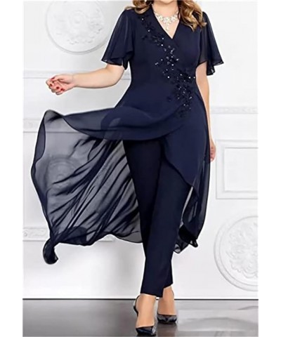 Women's Chiffon 2 Pieces Mother of The Bride Pant Suits for Wedding V Neck Mother of The Groom Dresses MIS17 Wine Red $30.60 ...