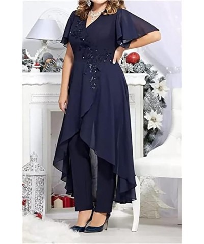 Women's Chiffon 2 Pieces Mother of The Bride Pant Suits for Wedding V Neck Mother of The Groom Dresses MIS17 Wine Red $30.60 ...