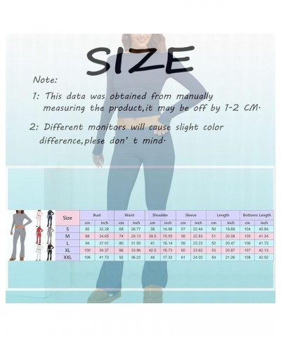 Pajama Sets for Women 2 Piece High Waist Seamless Flare Pants Set Long Sleeve Cropped Top Casual Outfits Pajamas Gray $14.80 ...