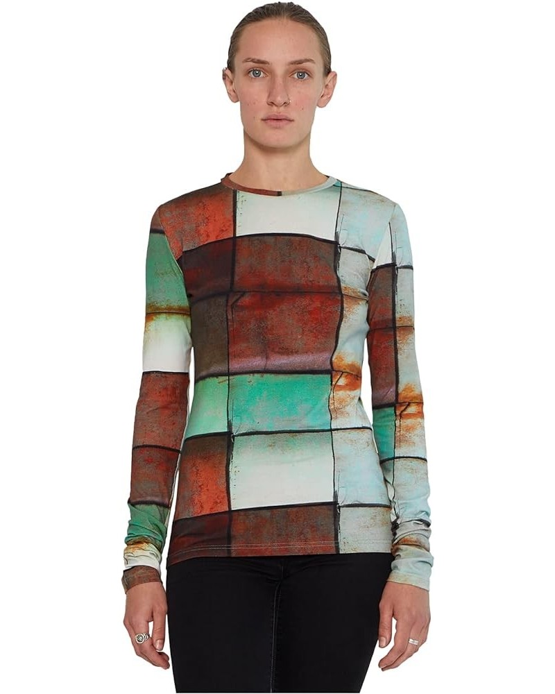 Women's Long Sleeve Tee Rusted Plaid $30.29 T-Shirts