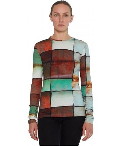 Women's Long Sleeve Tee Rusted Plaid $30.29 T-Shirts