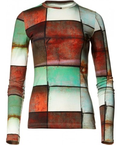 Women's Long Sleeve Tee Rusted Plaid $30.29 T-Shirts