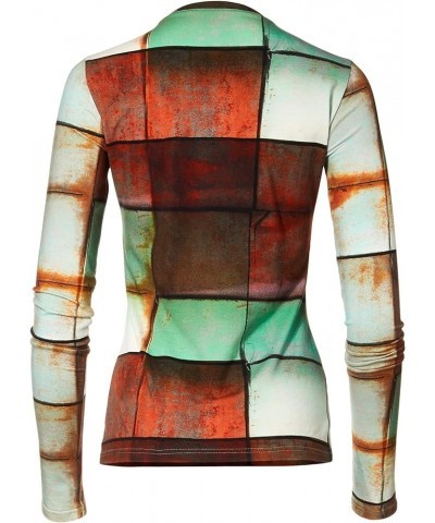 Women's Long Sleeve Tee Rusted Plaid $30.29 T-Shirts