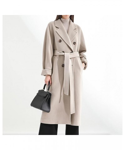 Women's Coats Basic Long Jacket Coat Coat Trench Long Jacket Ladies Slim Long Belt Elegant Winter Coats for Women 9-beige $16...