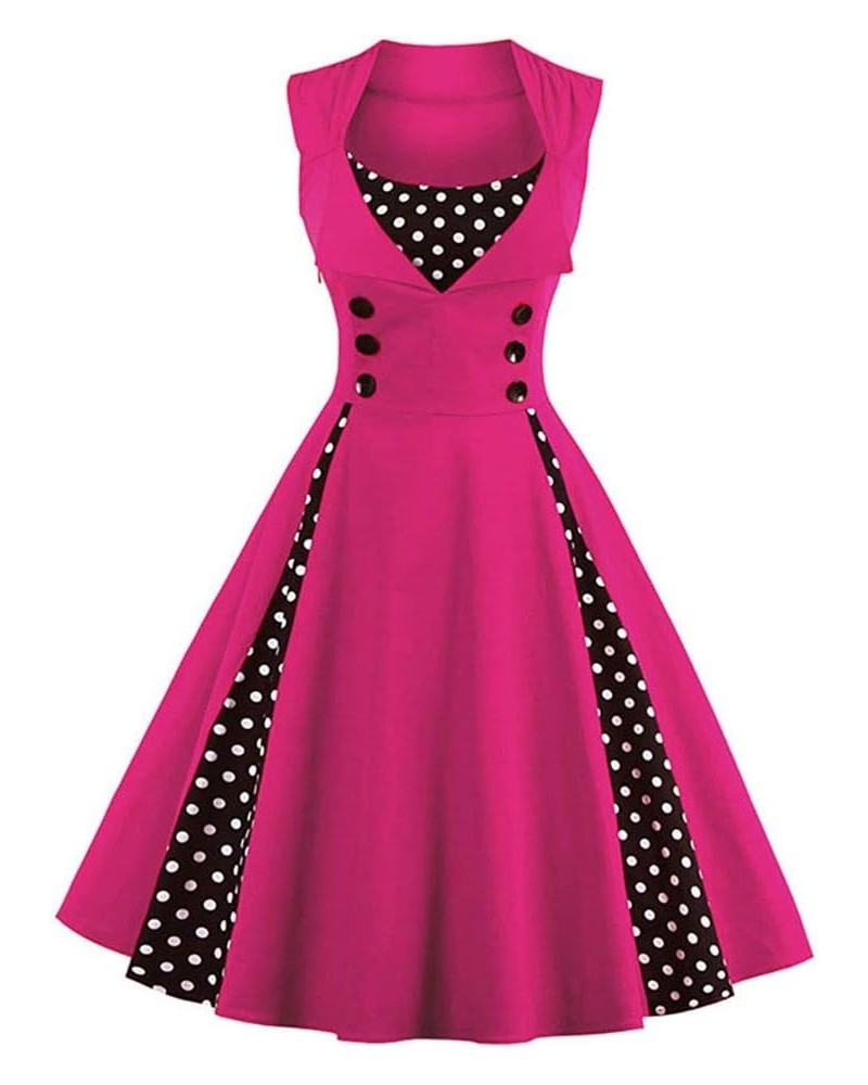 Women's 1950s Vintage Wedding Audrey Hepburn Style Cocktail Swing Dresses for Evening Prom Tea Party Costume Hot Pink $12.25 ...