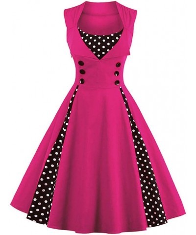 Women's 1950s Vintage Wedding Audrey Hepburn Style Cocktail Swing Dresses for Evening Prom Tea Party Costume Hot Pink $12.25 ...