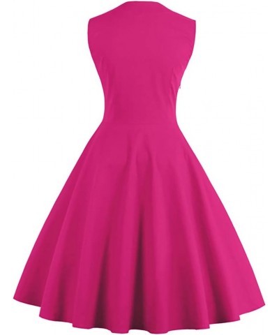 Women's 1950s Vintage Wedding Audrey Hepburn Style Cocktail Swing Dresses for Evening Prom Tea Party Costume Hot Pink $12.25 ...