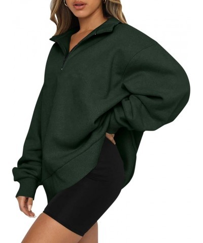 Womens Oversized Sweatshirts Hoodies Half Zip Pullover Fall Fashion Outfits 2023 Y2k Clothes Green $10.80 Hoodies & Sweatshirts