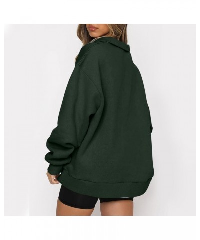 Womens Oversized Sweatshirts Hoodies Half Zip Pullover Fall Fashion Outfits 2023 Y2k Clothes Green $10.80 Hoodies & Sweatshirts