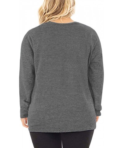 Womens Plus Size Knotted Tops Long Sleeve Tee Shirts Loose Casual Blouse 03_christmas_a $16.42 Shirts