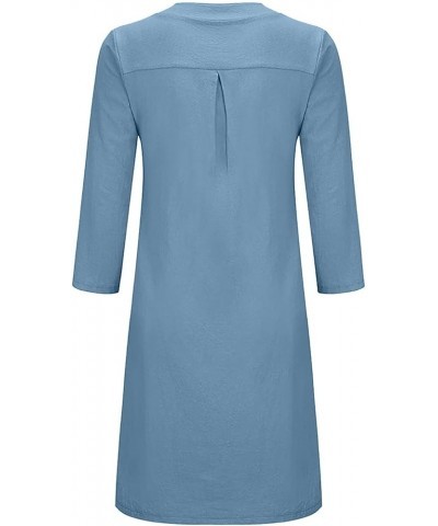 Linen Dresses for Women 2023 Long Sleeve Fashion Casual Loose Fitted Plain Maxi T Shirt Dress… G-blue $6.71 Socks