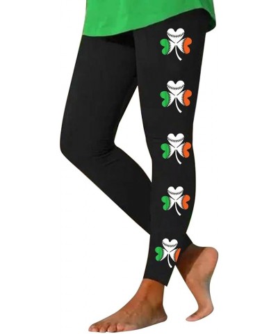 St.Patrick's Day Irish Green Shamrock High Waist Yoga Pants Clover Leaves Gym Leggings Butt Lifting Workout Pants B_orange $1...