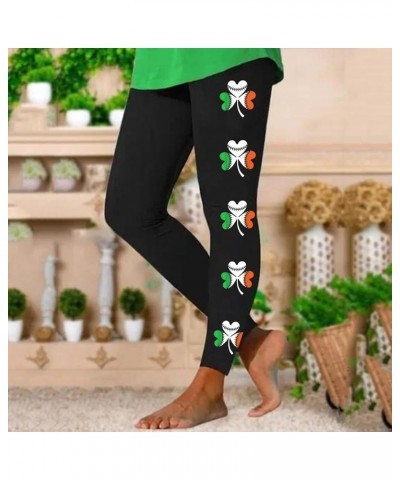 St.Patrick's Day Irish Green Shamrock High Waist Yoga Pants Clover Leaves Gym Leggings Butt Lifting Workout Pants B_orange $1...