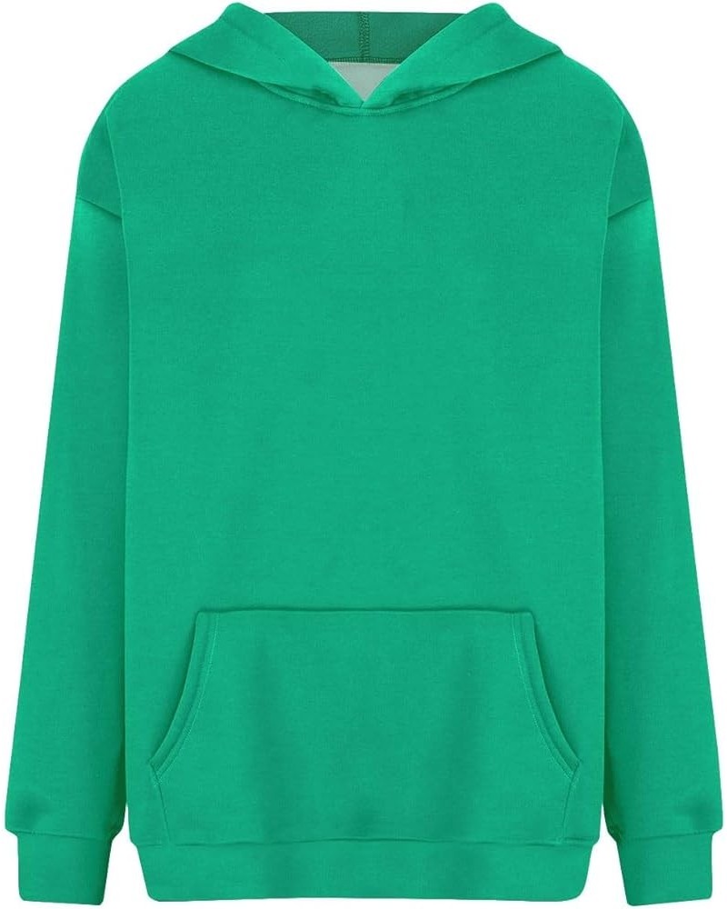 Womens Fall Oversized Sweatshirts Fleece Hoodies Long Sleeve Shirts Pullover Winter Clothes with Pocket 1-green $10.59 Shirts