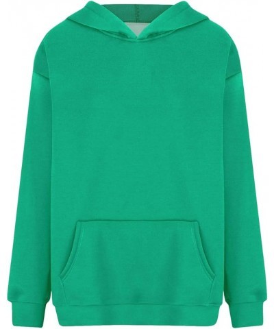 Womens Fall Oversized Sweatshirts Fleece Hoodies Long Sleeve Shirts Pullover Winter Clothes with Pocket 1-green $10.59 Shirts