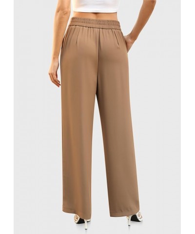 Womens Wide Leg Dress Pants High Waisted Work Business Casual Long Trousers with Pockets Khaki $14.85 Pants