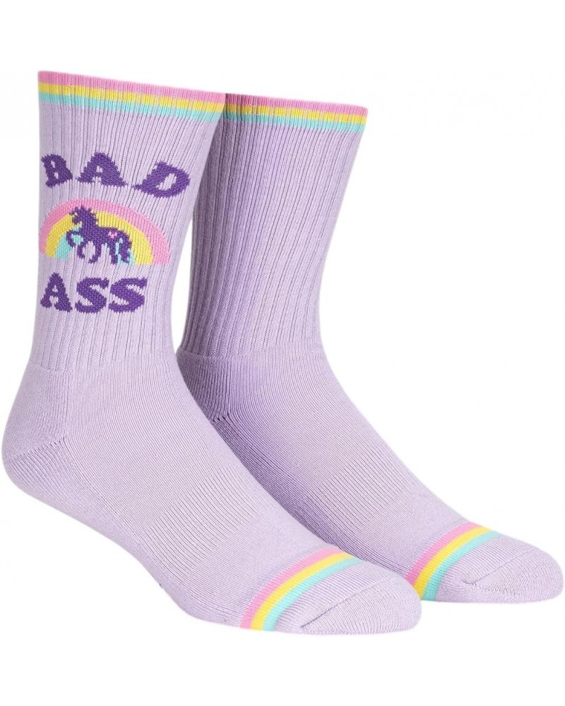 Sock It To Me, Women's Athletic Ribbed Crew, Fun Novelty Socks Bad Ass Magic $10.40 Activewear