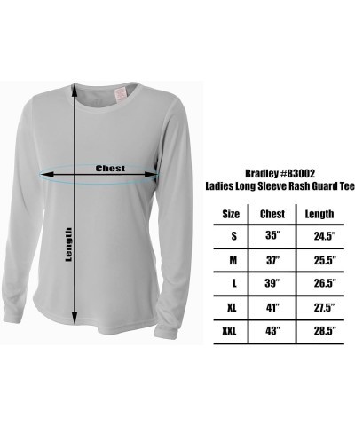 Women's Casual Fit Long Sleeve Rash Guard Swim Shirt with UV Protection Silver $12.14 Swimsuits