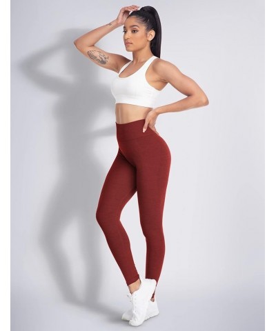 Seamless Workout Leggings for Women Gym Yoga Pants Scrunch Butt Lift Leggings High Waist Tummy Control 1 Burgundy $11.25 Legg...