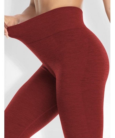 Seamless Workout Leggings for Women Gym Yoga Pants Scrunch Butt Lift Leggings High Waist Tummy Control 1 Burgundy $11.25 Legg...