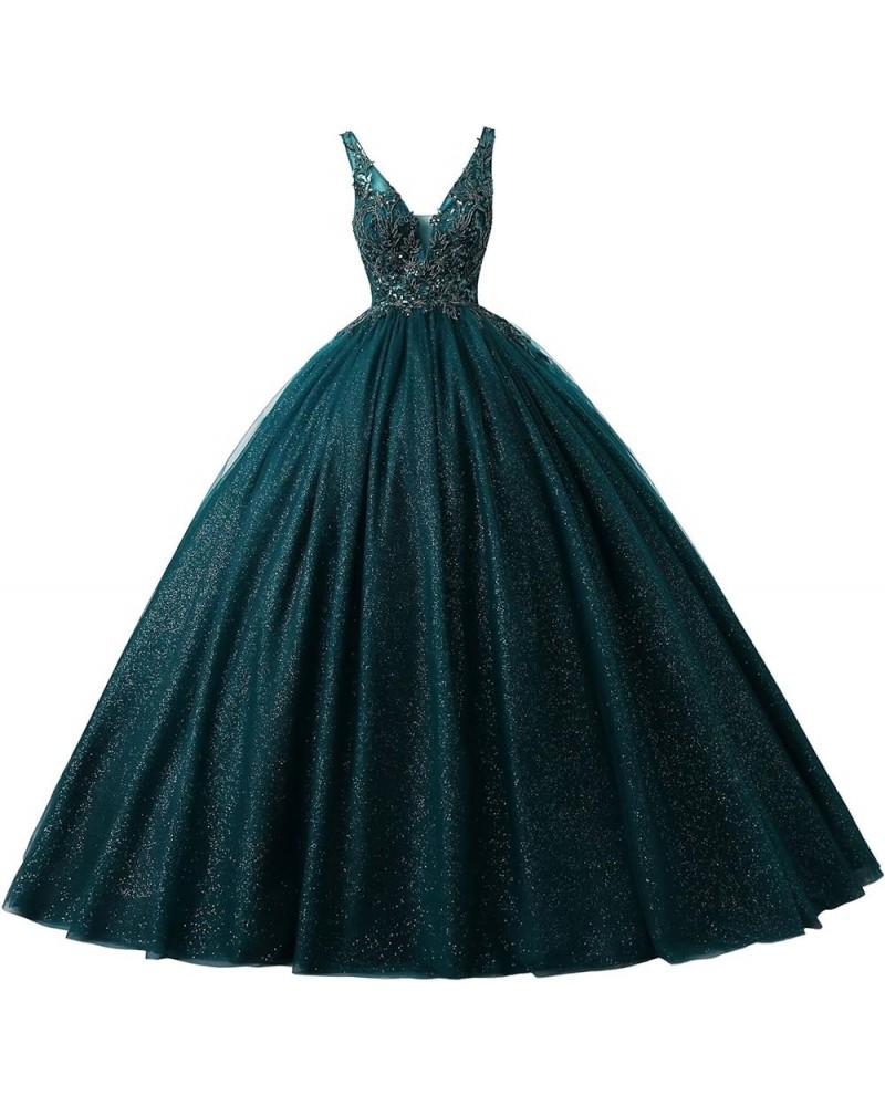 Women's Beading Sweetheart Ball Gown Tulle Layed Long Quinceanera Dress Green 2a $49.95 Dresses