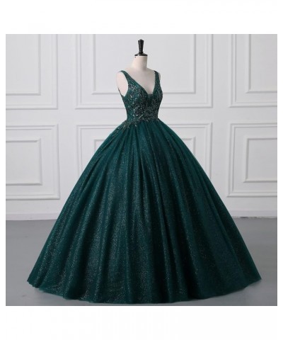 Women's Beading Sweetheart Ball Gown Tulle Layed Long Quinceanera Dress Green 2a $49.95 Dresses