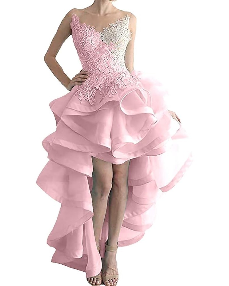 Tulle Prom Dresses Lace Applique Homecoming Dresses for Teens Performanc Quinceanera Dresses Light Pink $50.34 Dresses