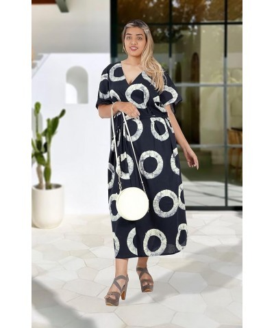 Women's Elegant Maxi Kaftan Dress Caftan Loungewear Dashiki House Dresses for Women Polka Dots, Blue $13.05 Swimsuits