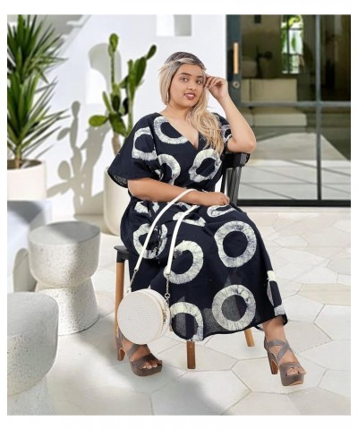 Women's Elegant Maxi Kaftan Dress Caftan Loungewear Dashiki House Dresses for Women Polka Dots, Blue $13.05 Swimsuits