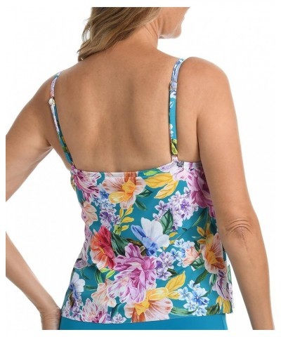 Women's 2-Tiered Ruffle Tankini Swimsuit Top Multi//English Arboretum $19.24 Swimsuits