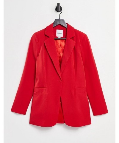 Women Casual Blazer Long Sleeves Single Button Ladies Elegant Boyfriend Blazer Jacket for Office Work Business Red $29.06 Bla...