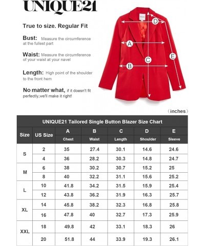 Women Casual Blazer Long Sleeves Single Button Ladies Elegant Boyfriend Blazer Jacket for Office Work Business Red $29.06 Bla...