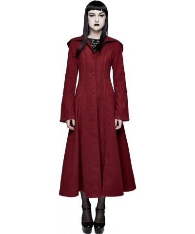 Black Vintage Gothic Morticia Addams Faux Fur Winter Warm Long Hooded Coat for Women Red $77.14 Jackets