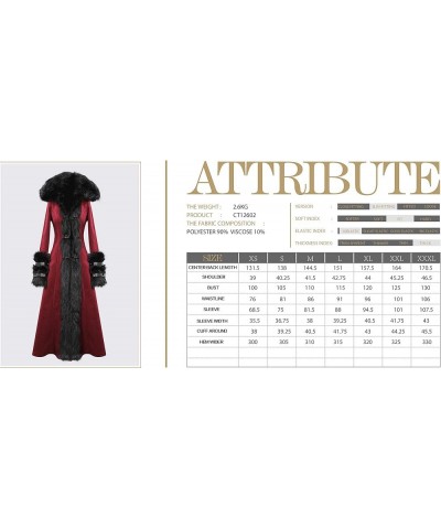 Black Vintage Gothic Morticia Addams Faux Fur Winter Warm Long Hooded Coat for Women Red $77.14 Jackets